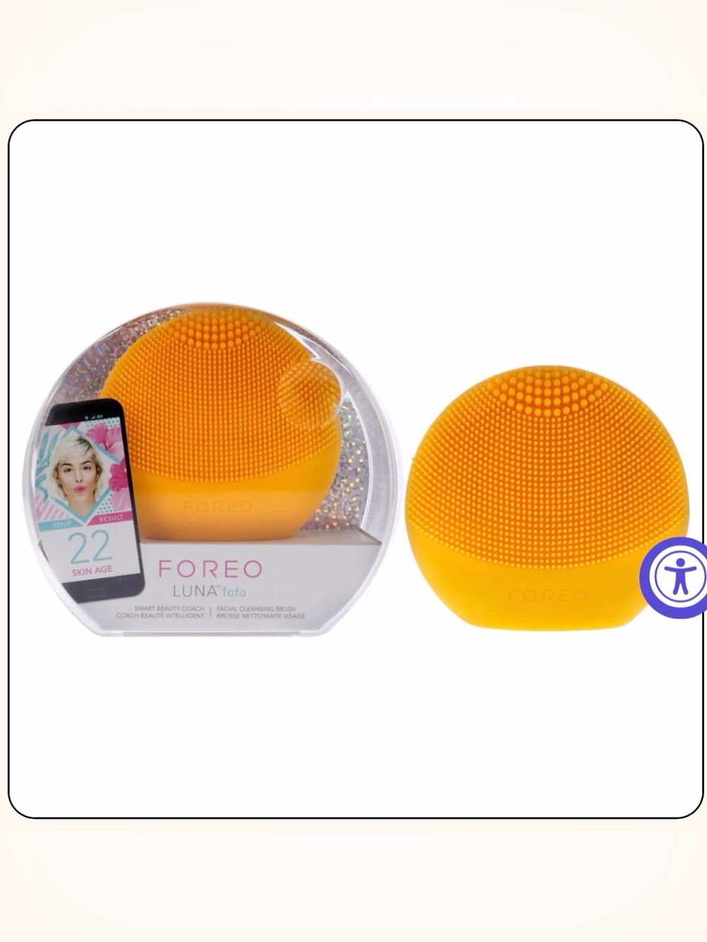 FOREO LUNA fofo Facial Cleansing Brush - Sunflower Yellow, NWT!